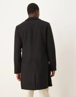 New Look Overcoat In Black For Men -Look Espn Store 206096848 4