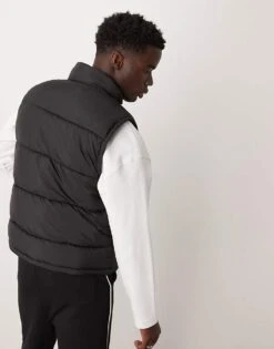 New Look Padded Gilet In Black For Men -Look Espn Store 206152795 3