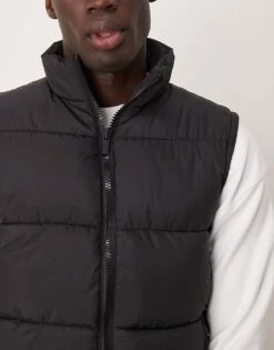 New Look Padded Gilet In Black For Men -Look Espn Store 206152795 4