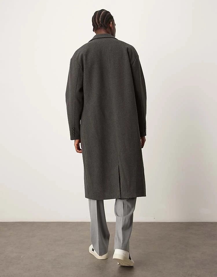 New Look Relaxed Overcoat In Dark Grey For Men 2 New Look Relaxed Overcoat In Dark Grey For Men - Image 2