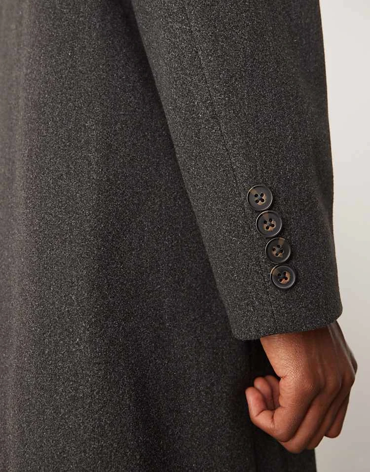 New Look Relaxed Overcoat In Dark Grey For Men 3 New Look Relaxed Overcoat In Dark Grey For Men - Image 3