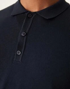 New Look Long Sleeve Knitted Polo In Navy For Men -Look Espn Store 206153375 3