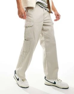 New Look Relaxed Cargo Trouser In Stone For Men -Look Espn Store 206521876 1 stone 1