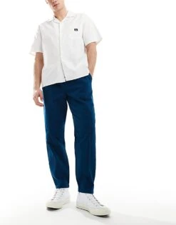 New Look Woven Pintuck Joggers In Navy For Men