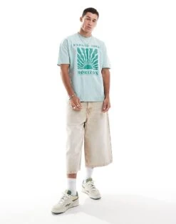 New Look Horizon T-shirt In Light Teal For Men 8 New Look Horizon T-shirt In Light Teal For Men -Look Espn Store 206934186 4