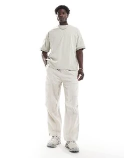 New Look Boxy Heavyweight T-shirt In Light Khaki For Men Light Khaki -Look Espn Store 206945812 3