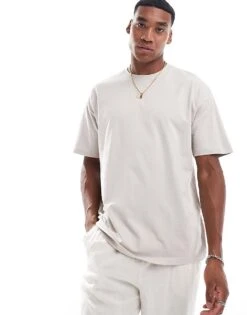 New Look Oversized T-shirt In Stone For Men