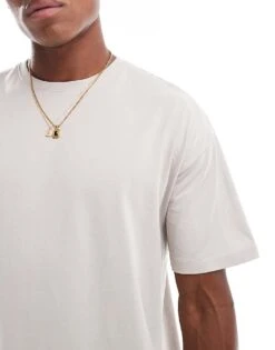 New Look Oversized T-shirt In Stone For Men -Look Espn Store 206991324 4