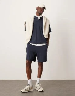 New Look Jersey Co-ord In Navy