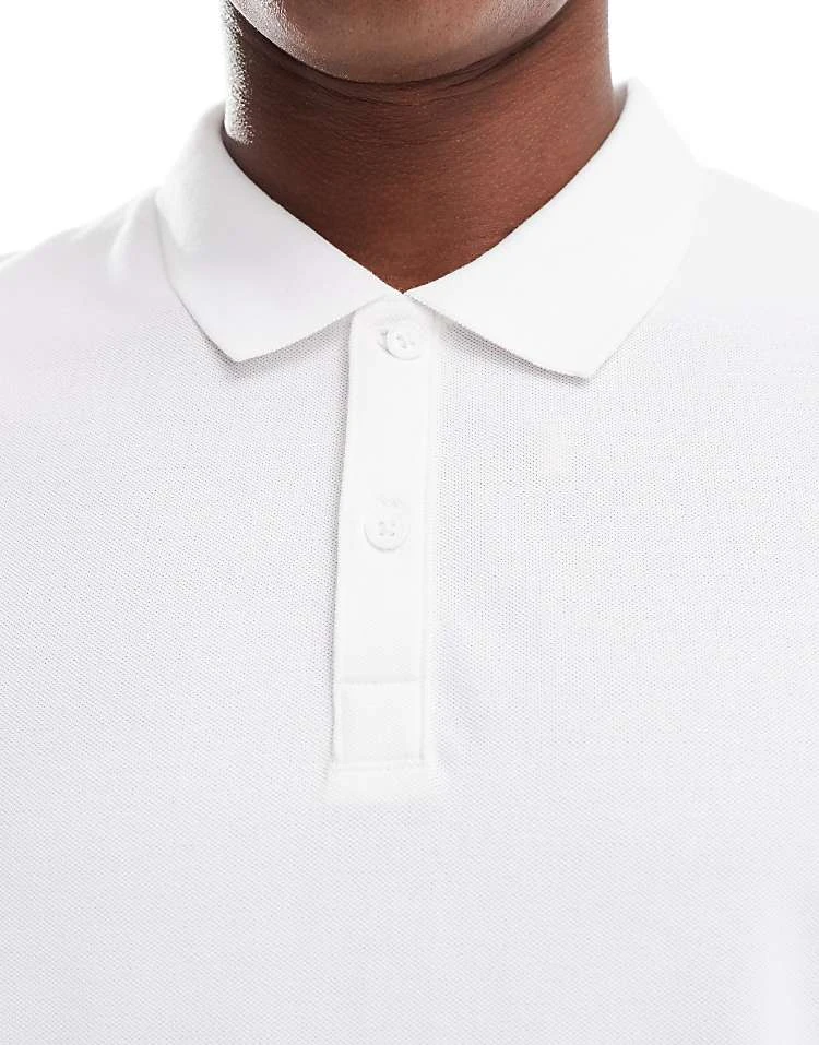 New Look Pique Polo Shirt In White For Men 4 New Look Pique Polo Shirt In White For Men - Image 4