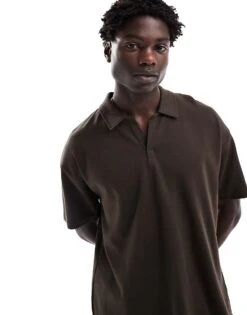 New Look Revere Polo Shirt In Dark Brown For Men -Look Espn Store 206991451 1 darkbrown 1