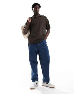 New Look Revere Polo Shirt In Dark Brown For Men -Look Espn Store 206991451 3