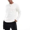 New Look Long Sleeved Oversized Pocket T-shirt In Off White For Men