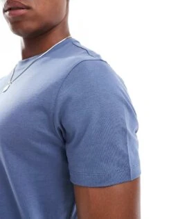 New Look Crew Neck T-shirt In Vintage Indigo For Men -Look Espn Store 206991510 3