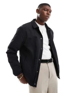 New Look Padded Coach Jacket In Black For Men