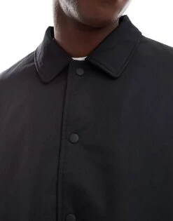 New Look Padded Coach Jacket In Black For Men -Look Espn Store 207171987 4
