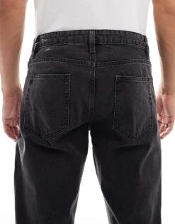 New Look Straight Fit Jeans In Washed Black For Men -Look Espn Store 207171999 4
