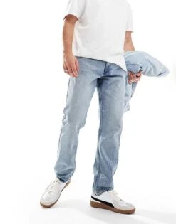 New Look Straight Fit Jeans In Light Blue For Men -Look Espn Store 207172015 5