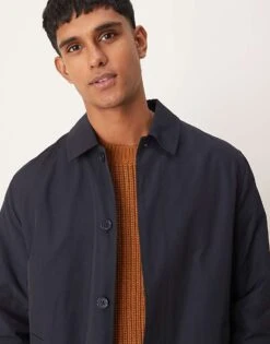 New Look Nylon Car Coat In Navy For Men -Look Espn Store 207172104 3