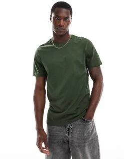 New Look Crew Neck T-shirt In Dark Green For Men Jewel Green -Look Espn Store 207172156 4