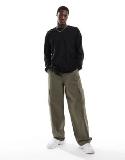 New Look Long Sleeved Oversized Pocket T-shirt -Look Espn Store 207172164 1 black 1