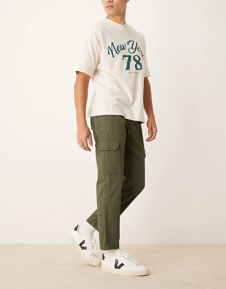 New Look Cargo Trousers In Khaki For Men Dark Khaki 6 New Look Cargo Trousers In Khaki For Men Dark Khaki - Image 6