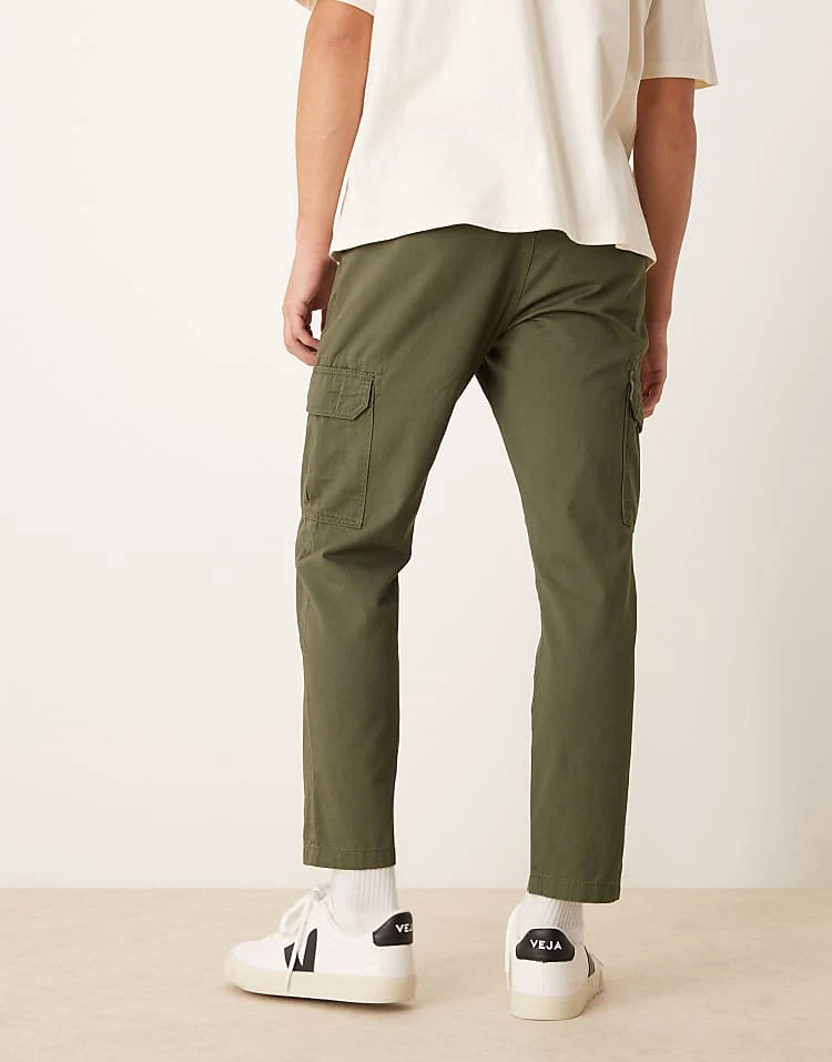 New Look Cargo Trousers In Khaki For Men Dark Khaki 3 New Look Cargo Trousers In Khaki For Men Dark Khaki - Image 3