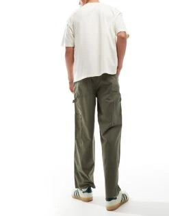 New Look Relaxed Carpenter Trousers In Dark Khaki For Men 8 New Look Relaxed Carpenter Trousers In Dark Khaki For Men -Look Espn Store 207172200 3