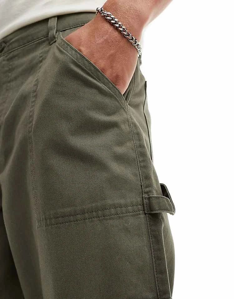 New Look Relaxed Carpenter Trousers In Dark Khaki For Men 5 New Look Relaxed Carpenter Trousers In Dark Khaki For Men - Image 5
