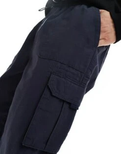 New Look Cuffed Ripstop Cargo Trousers In Navy For Men -Look Espn Store 207172222 4