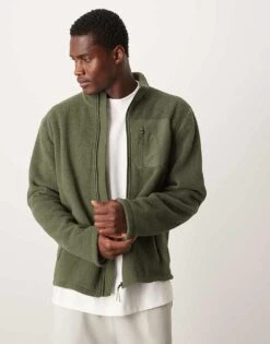 New Look Fleece In Dark Khaki For Men