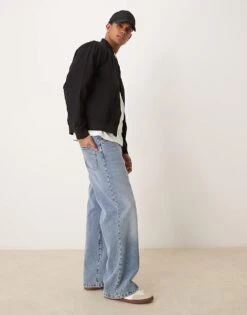 New Look Twill Bomber Jacket In Black For Men