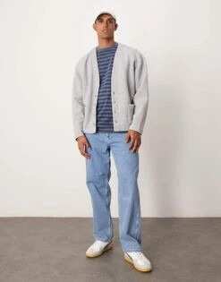 New Look Oversized Stripe T-shirt In Indigo And Navy For Men Multi -Look Espn Store 207249999 3