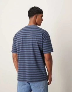 New Look Oversized Stripe T-shirt In Indigo And Navy For Men Multi -Look Espn Store 207249999 4