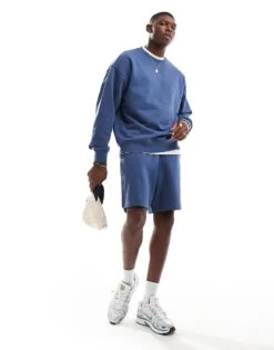 New Look Jersey Short Co-ord In Vintage Indigo For Men -Look Espn Store 207250015 1 vintageindigo 1