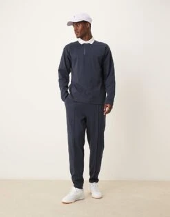 New Look Long Sleeve Rugby Polo Shirt Co-ord In Navy