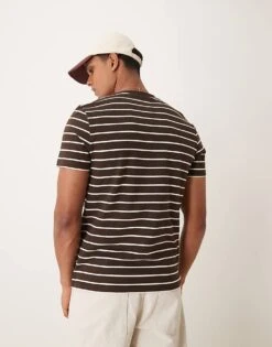 New Look Stripe T-shirt In Brown And White For Men Multi -Look Espn Store 207250127 4