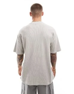 New Look Textured Oversized T-shirt In Stone For Men -Look Espn Store 207250135 4