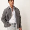 New Look Brushed Shacket In Mid Grey For Men