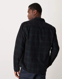 New Look Cord Check Shirt In Green And Navy For Men -Look Espn Store 207330870 3