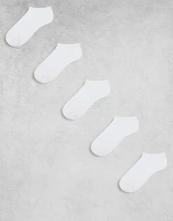 New Look 5 Pack Trainer Socks In White For Men