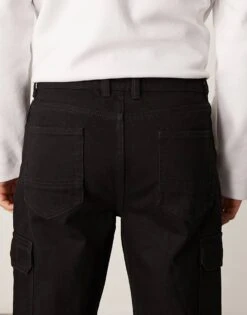 New Look Cargo Pocket Jeans In Black For Men -Look Espn Store 207331061 4