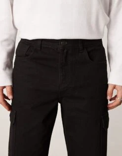 New Look Cargo Pocket Jeans In Black For Men -Look Espn Store 207331061 5