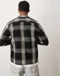 New Look Checked Oxford Shirt In Black And White For Men -Look Espn Store 207331077 4