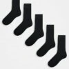 New Look 5 Pack Plain Socks In Black For Men