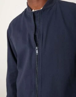 New Look Twill Bomber Jacket In Navy For Men -Look Espn Store 207331171 3