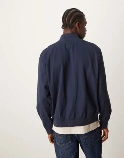New Look Twill Bomber Jacket In Navy For Men -Look Espn Store 207331171 4