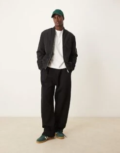 New Look Padded Bomber Jacket In Black For Men -Look Espn Store 207331185 3