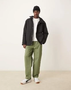 New Look Tech Hooded Parka In Black For Men