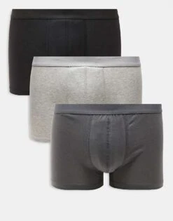 New Look 3 Pack Boxers In Grey Multi For Men